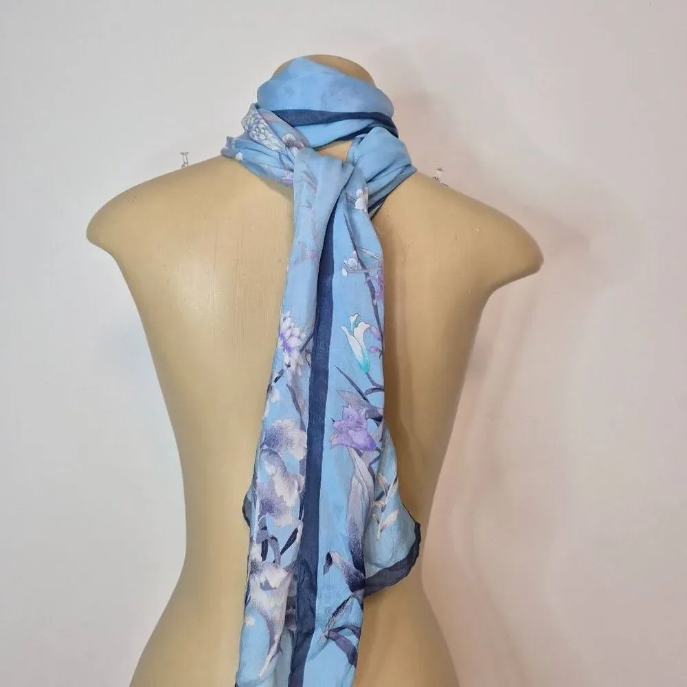 Watercolor silk scarf
